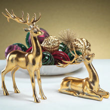 Load image into Gallery viewer, Large Gold Deer Looking Ahead, Sitting Deer & Small Deer