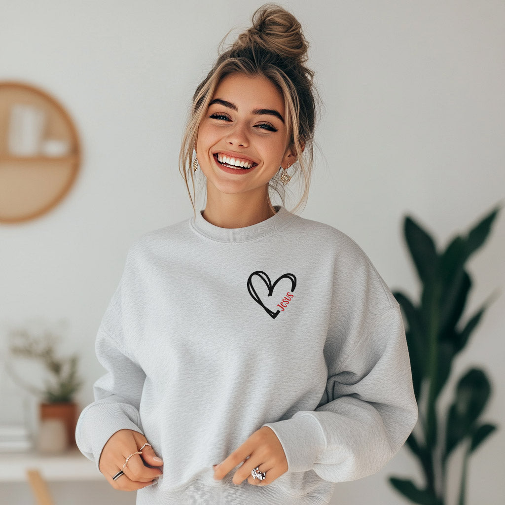 Love Jesus Heart Sweatshirt