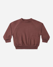 Load image into Gallery viewer, Quincy Mae Pocket Sweatshirt Black Cherry
