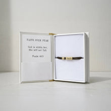 Load image into Gallery viewer, Lenny &amp; Eva Sentiment Bracelet – Faith | Espresso Brown Cord
