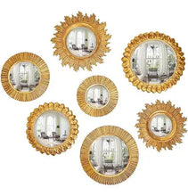 Load image into Gallery viewer, Two’s Company Gold Leaf Wall Mirror
