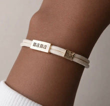 Load image into Gallery viewer, Lenny &amp; Eva Sentiment Cord Bracelet-Mama, Ivory
