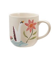 Load image into Gallery viewer, Hand-Painted Stoneware Mug with Wax Relief Animal &amp; Seasonal Botanicals, 4 Styles
