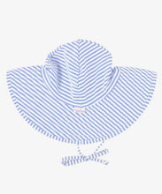 Load image into Gallery viewer, RuffleButts Girls Periwinkle Blue Seersucker Swim Hat
