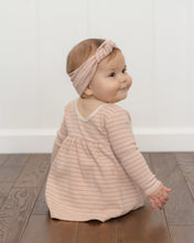 Load image into Gallery viewer, Quincy Mae Ribbed Knotted Headband Dusty Rose Microstripe
