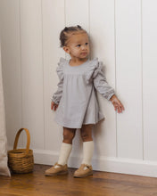 Load image into Gallery viewer, Quincy Mae  Long Sleeve Flutter Dress Cloud
