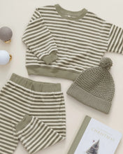 Load image into Gallery viewer, Quincy Mae Velour Relaxed Sweatpant - Spruce Stripe
