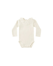 Load image into Gallery viewer, Quincy Mae Ruffle Collar Bodysuit - Natural
