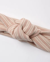 Load image into Gallery viewer, Quincy Mae Ribbed Knotted Headband Dusty Rose Microstripe
