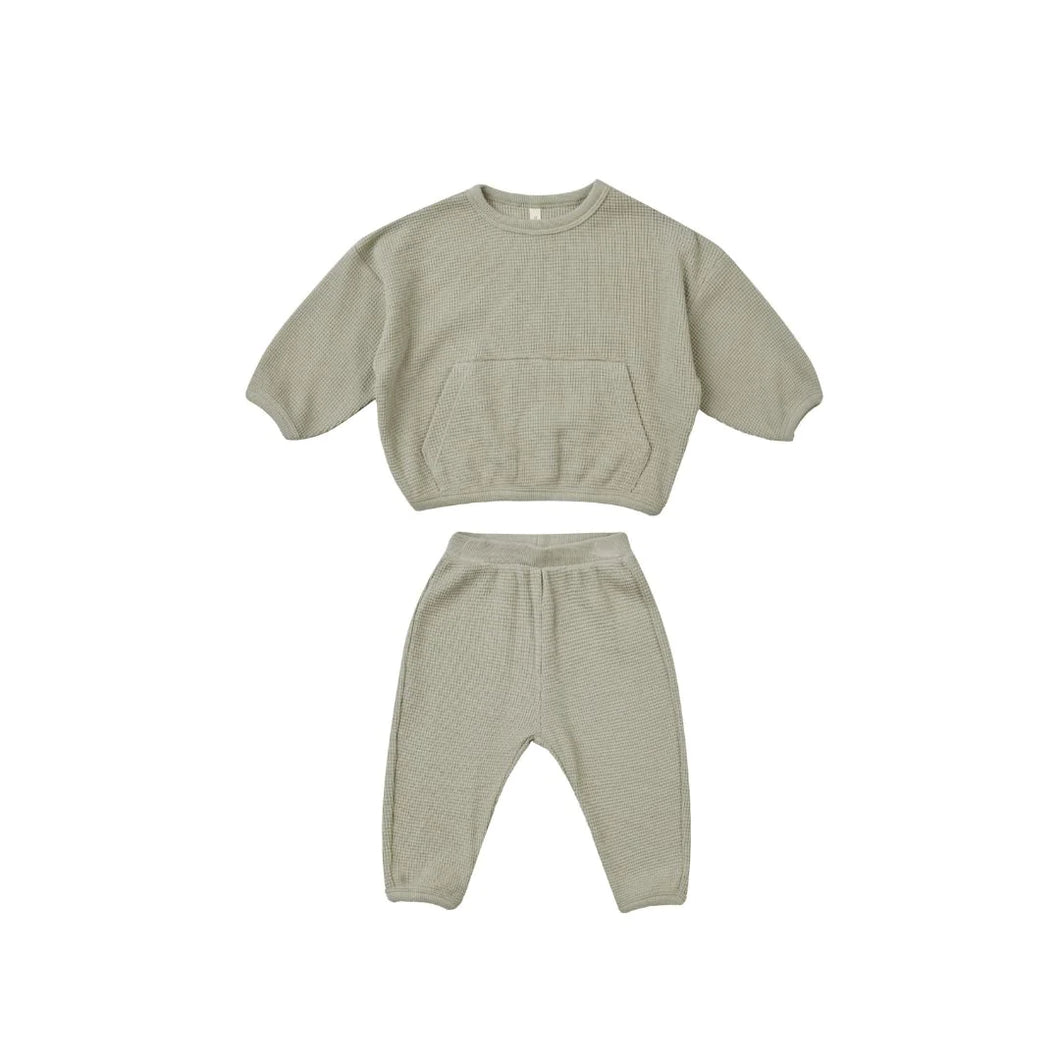 Quincy Mae - Waffle Top and Pant Sweat Set