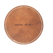 Load image into Gallery viewer, Sugarboo Drinks On Me Set of 4 Leather Coasters
