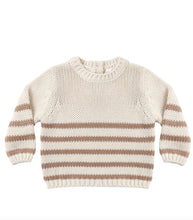 Load image into Gallery viewer, Quincy Mae  Rex Sweater Almond Stripe
