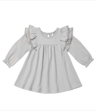 Load image into Gallery viewer, Quincy Mae  Long Sleeve Flutter Dress Cloud

