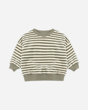 Load image into Gallery viewer, Quincy Mae Velour Relaxed Sweatshirt - Spruce Stripe
