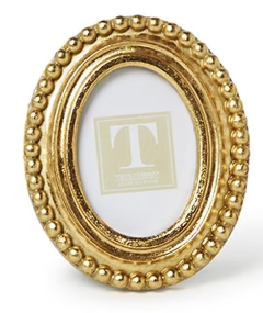 Two's Company Golden Beaded Textured Photo Frame