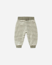 Load image into Gallery viewer, Quincy Mae Velour Relaxed Sweatpant - Spruce Stripe

