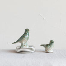 Load image into Gallery viewer, Debossed Stoneware Birds, Reactive Glaze
