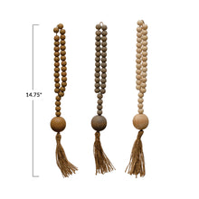 Load image into Gallery viewer, Wood Beads w/ Jute Rope Tassel, 3 Colors
