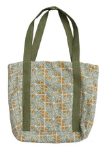 Load image into Gallery viewer, Cotton Printed Waffle Weave Tote Bag w/ Flowers &amp; Pocket, 2 Styles
