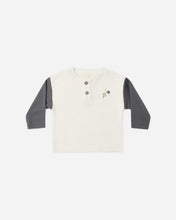 Load image into Gallery viewer, Quincy Mae Long Sleeve Henley Tee Midnight
