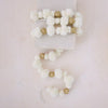 Fabric Pom Pom Garland, White & Gold Color