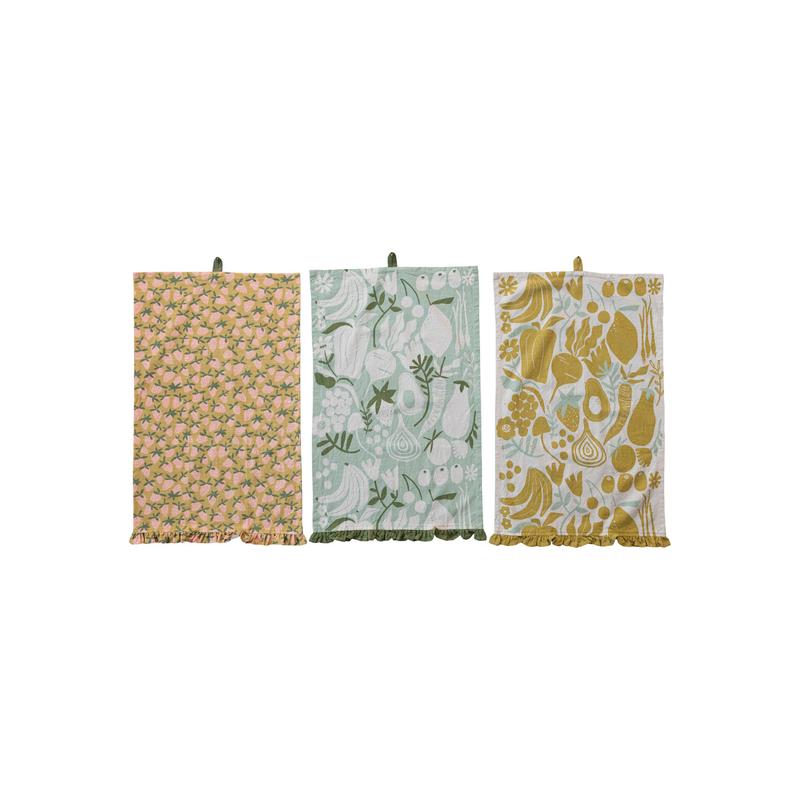 Tea Towels W/Fruit/Vegetables,