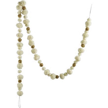 Load image into Gallery viewer, Fabric Pom Pom Garland, White &amp; Gold Color
