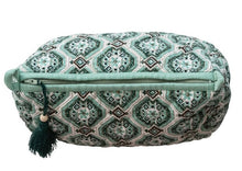 Load image into Gallery viewer, Cotton Slub Block Printed Zip Pouch with Tassel
