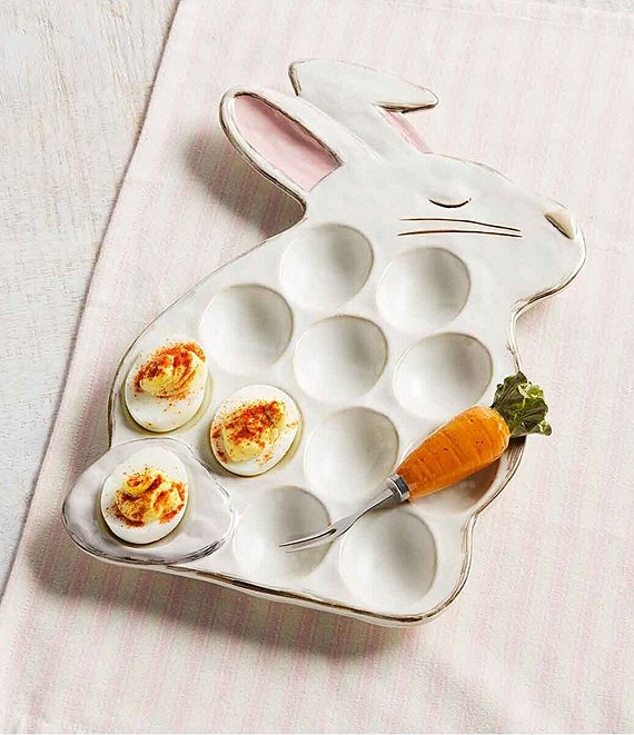 Mud Pie-Bunny Deviled Egg Tray Set