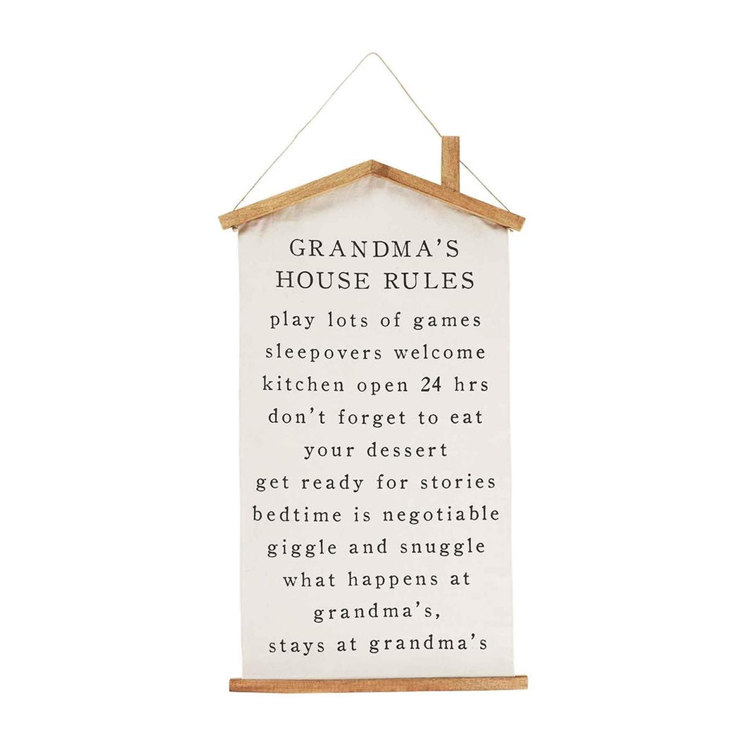 Mud Pie Grandma's House Rules Hanger