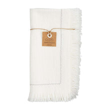 Load image into Gallery viewer, Mud Pie- White Fringe Napkin Set
