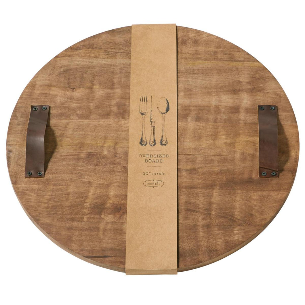 Mud Pie Round Charcuterie Oversized Wood Board