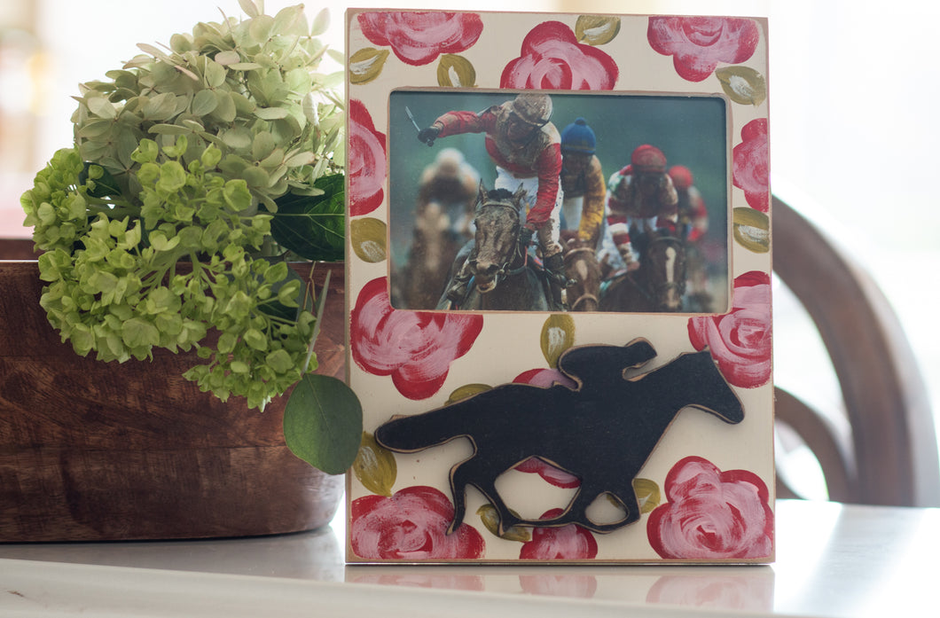 Red Roses Horse Picture Frame