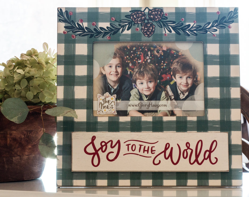 Joy To The World Plaid Frame