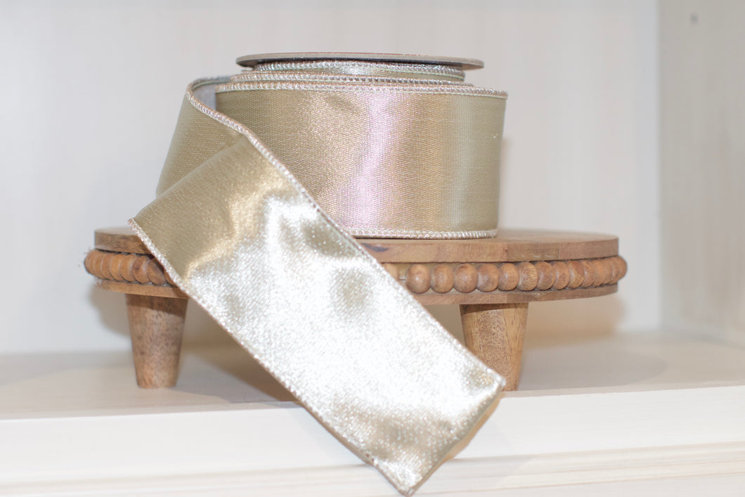 Metallic Satin Ribbon, Platinum