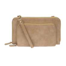 Load image into Gallery viewer, Brushed Mini Convertible Zip Around Wristlet
